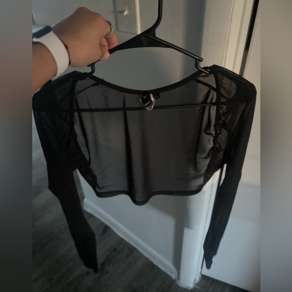 long sleeve mesh jacket/cover up